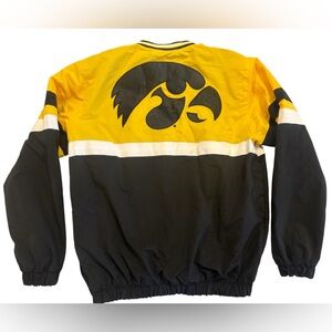 Vintage Iowa Hawkeyes 58 Sports Men Medium Black Gold Pullover Jacket Lined
